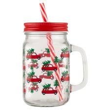 F&F Home Xmas Cars Drinking Jar