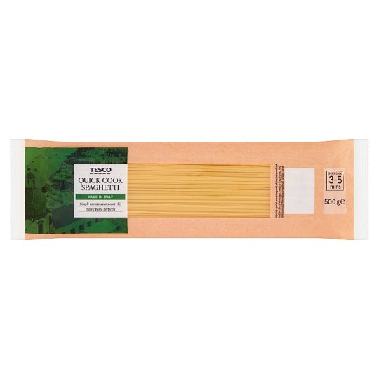 Tesco Quick Cook Spaghetti Dried Egg-Free Semolina Pasta 500g - Tesco