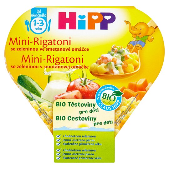 HiPP Mini-Rigatoni se zeleninou ve smetanové omáčce 250g