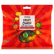 Tesco Fruit-Flavoured Candies Enriched with Vitamins A, C and E 200g