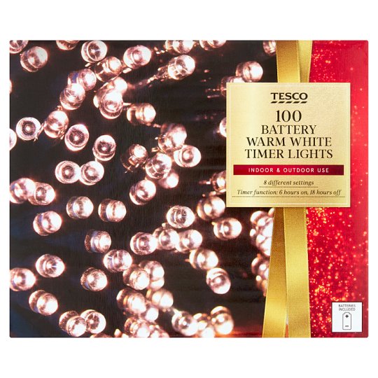 Tesco 100 Battery Warm White Timer Lights