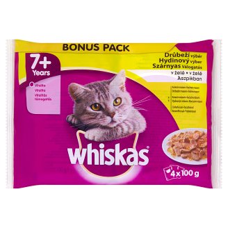 Whiskas 7+ drůbeží výběr v želé 4 x 100g