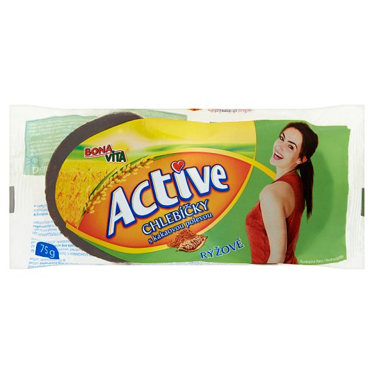 Bona Vita Active Chlebíčky rýžové s kakaovou polevou 75g