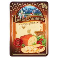 Lacki Dammer uzený polotvrdý sýr s oky plátky 100g