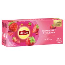 Lipton Strawberry & Rhubarb aromatizovaný ovocný nálev 20 sáčků 32g
