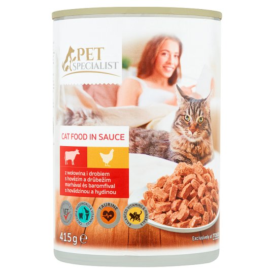 Tesco Pet Specialist Kousky s hovězím a drůbežím v omáčce 415g