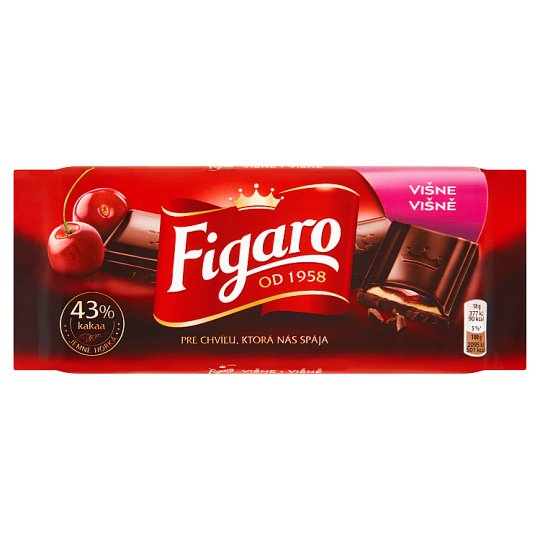 Figaro hořká čokoláda s višňovou náplní 90g