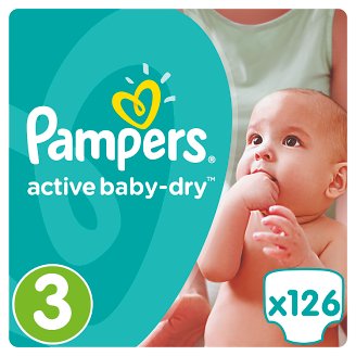 Pampers Active Baby-Dry Dětské Plenky Velikost 3 (Midi), 126 ks