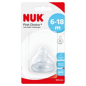 NUK First Choice+ Antikoliková savička na hustější stravu, silikon, 6-18 m, L