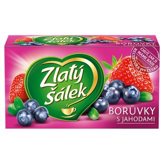 Zlatý Šálek Ovocný čaj borůvky s jahodami 20 x 1,75g