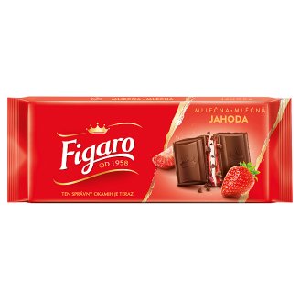 Figaro Jahody mléčná čokoláda s mléčnou náplní s jahodovou příchutí 90g