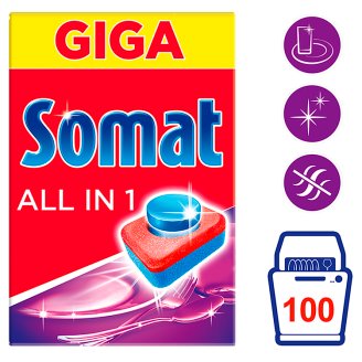 Somat All in 1 Prostředek na automatické mytí nádobí 100 tablet 1800g