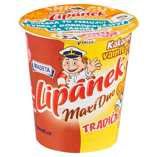 Madeta Lipánek Tradiční maxi duo kakaovo vanilkový 130g