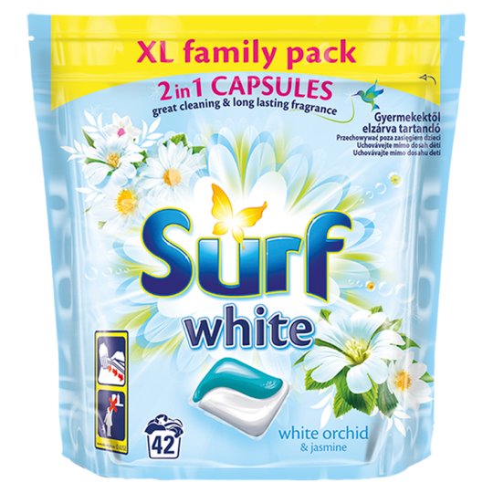 Surf White orchid prací duo-kapsle na bílé prádlo 42 dávek