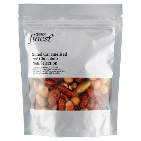 Tesco Finest Salted Caramelised and Chocolate Nuts Selection 150g
