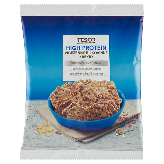 Tesco High Protein Vícezrnné bílkovinné krekry 160g Tesco Potraviny