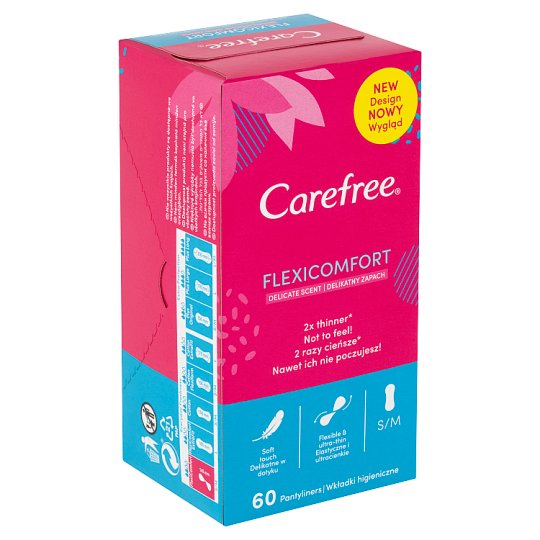 Carefree FlexiComfort Slipové vložky s dotykem bavlny a svěží vůní 60 ks