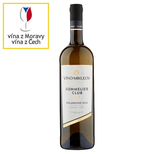 Víno Mikulov Sommelier Club Rulandské bílé víno s přívlastkem pozdní sběr suché bílé 0,75l