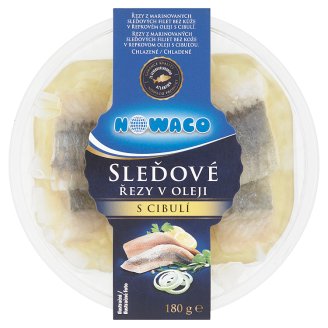 Nowaco Sleďové řezy v oleji s cibulí 180g