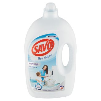 Savo Bez chlóru White prací gel na bílé prádlo 50 praní