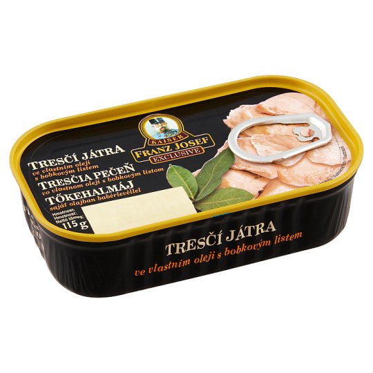 Kaiser Franz Josef Exclusive Tresčí játra ve vlastním oleji s bobkovým listem 115g