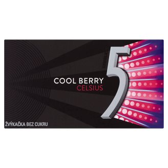 Wrigley's Five Celsius žvýkačka bez cukru s příchutí malin, jahod a kustovnice čínské 8 ks 19g