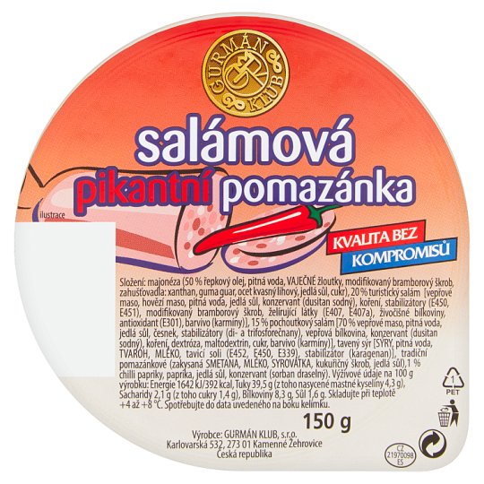 Gurmán Klub Salámová pikantní pomazánka 150g