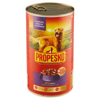 Propesko Kousky s hovězím, kuřecím a zvěřinou v omáčce 1240g
