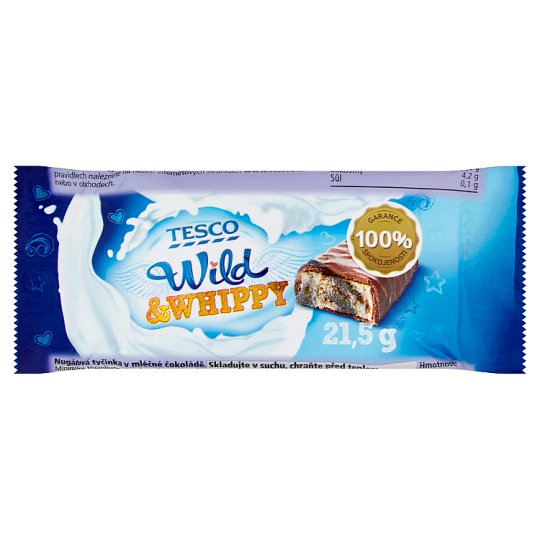 Tesco Wild & Whippy Nougat Bar of Milk Chocolate 21.5g Tesco Groceries
