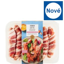 Tesco Vepřová klobása s česnekem a pepřem obalená slaninou 330g