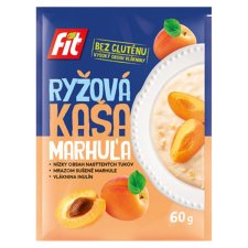 Fit Sypká směs z obilovin pro přípravu rýžové kaše s kousky mrazem sušených meruněk 60g