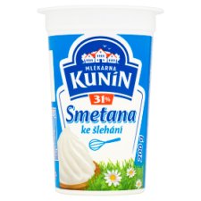 Mlékárna Kunín Smetana ke šlehání 31% 200g
