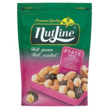 Nutline Party Mix směs rozinek a jader suchých skořápkových plodů pražených a solených 150g