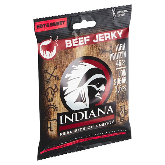 Indiana Jerky Hot & Sweet Beef Jerky 25g Tesco Groceries