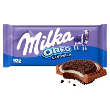 Milka Oreo Sandwich mléčná čokoláda a sušenky 92g
