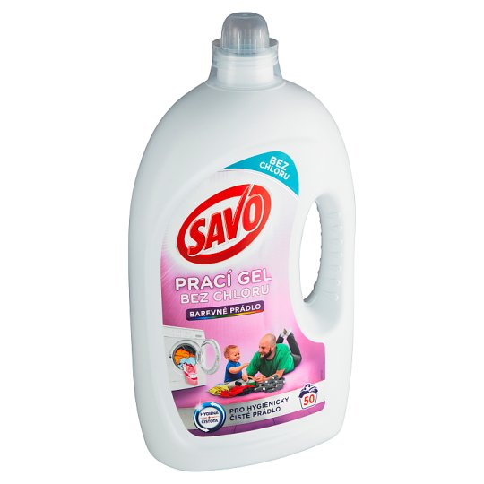 Savo Bez chlóru Color prací gel na barevné prádlo 50 praní