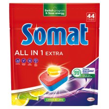 Somat All in 1 Extra Lemon & Lime Automatic Dishwasher Tablets 44 pcs 730.4g