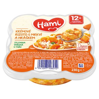 Hami masozeleninový talířek Malý Gurmán Krémové rizoto s mrkví a hráškem od uk. 12. měsíce 230g