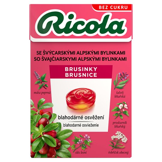 Ricola Brusinky švýcarské bylinné bonbóny 40g