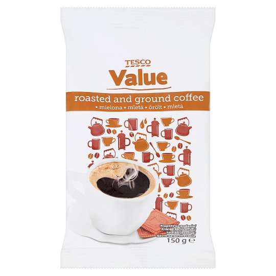 Tesco Value Pražená mletá káva 150g