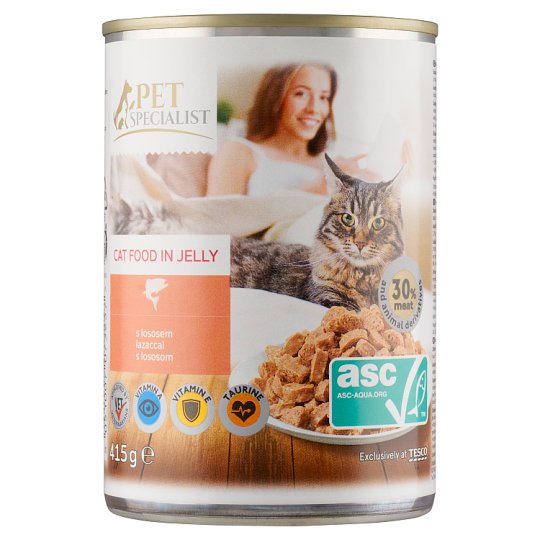 Tesco Pet Specialist Kousky s lososem a treskou v želé 415g