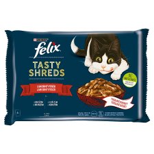 FELIX® Tasty Shreds lahodný výběr ve šťávě 4 x 80g