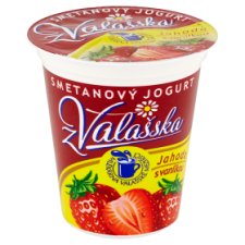 Mlékárna Valašské Meziříčí Smetanový jogurt z Valašska jahoda s vanilkou 150g