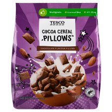 Tesco Cocoa Cereal Pillows Chocolate Flavour Filling 200g