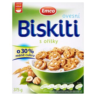 Emco Biskiti ovesní s oříšky 375g