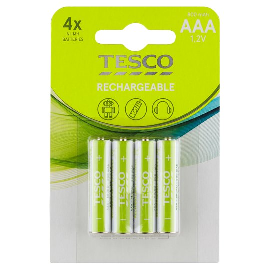 Tesco Rechargeable Batteries 800mAh AAA 4 pcs