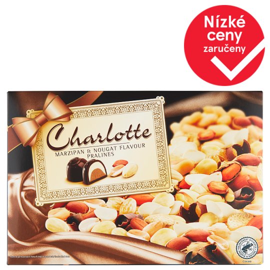 Charlotte Čokoládové bonbóny s náplní s nugátovou a marcipánovou a příchutí 228g