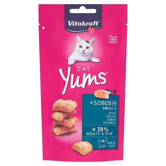 Vitakraft Cat Yums Doplňkové krmivo pro kočky +losos +omega 3 40g