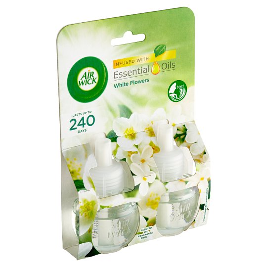 Air Wick Essential Oils Scented Oil Fragrance Refill White Flowers 2 x