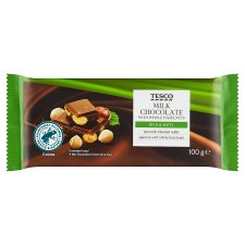 Tesco Milk Chocolate with Whole Hazelnuts 100g